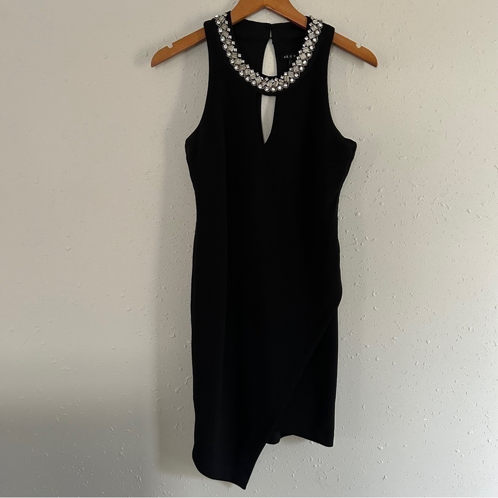 🦋 As U Wish Black Bejeweled Cocktail Dress Mini Dress Formal New Year’s Eve